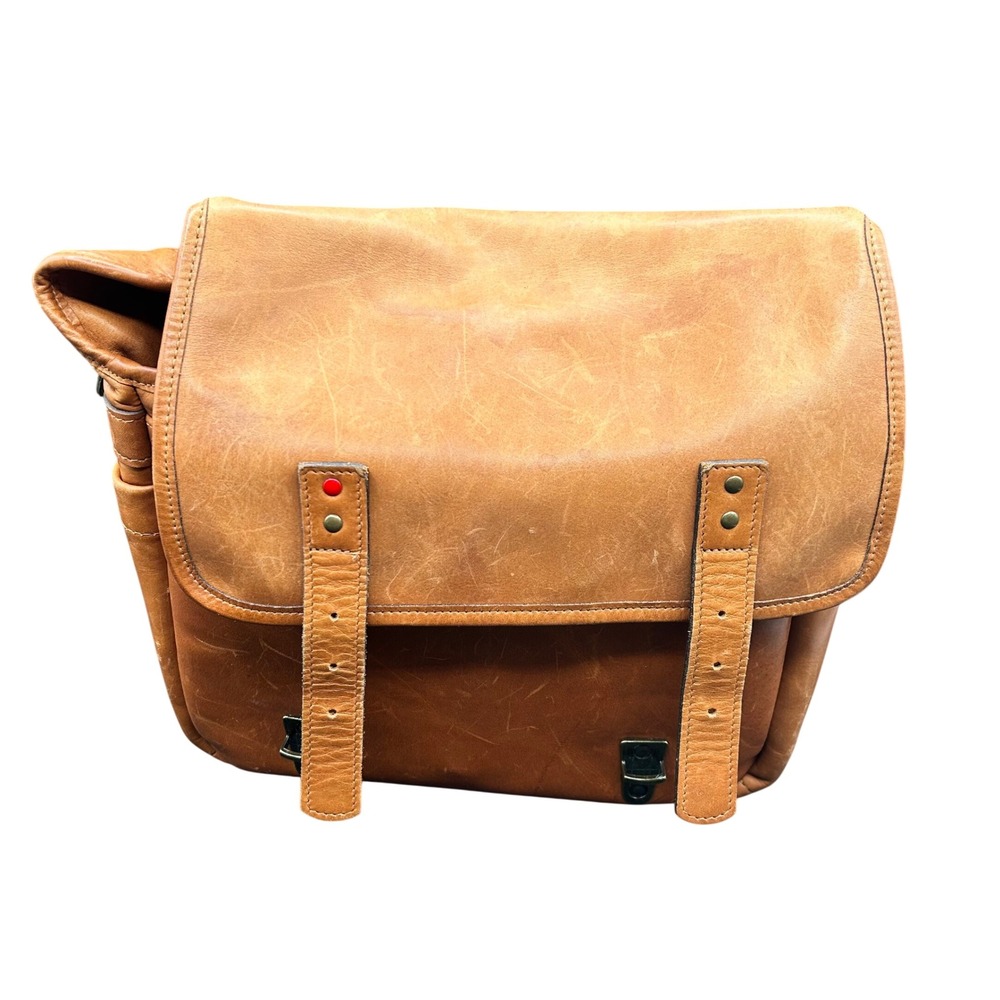ONA The Bowery Camera Messenger Bag Antique Cognac Leather Brass Hardware